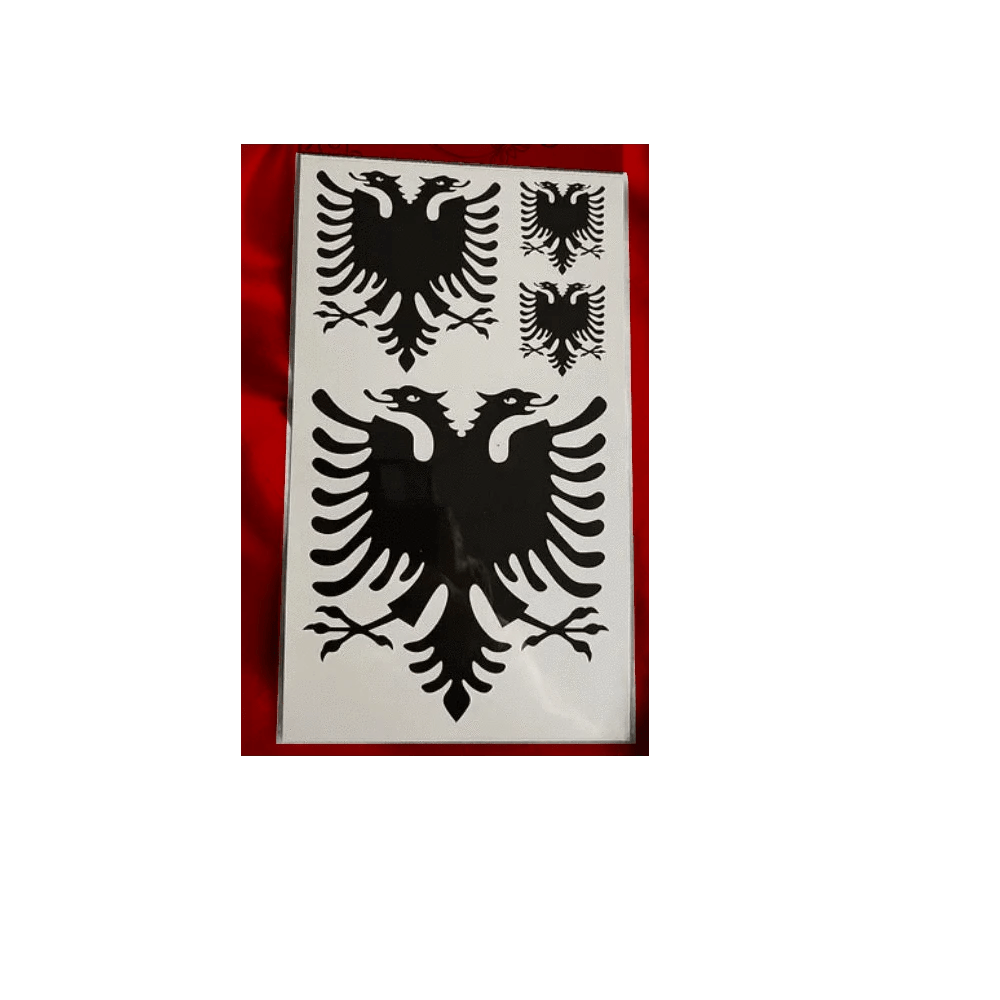 SCHWARZ Temporäres Wassertattoo Albanien (Verschiedene Größen verfügbar) - Albanien Shop