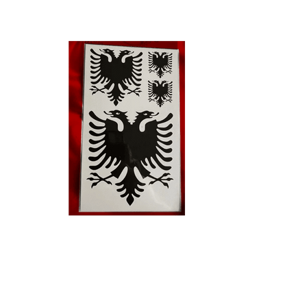 SCHWARZ Temporäres Wassertattoo Albanien (Verschiedene Größen verfügbar) - Albanien Shop