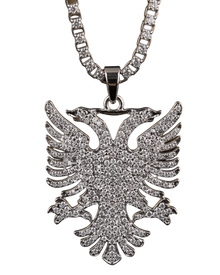 Collier Iced Out Shqiponja – Aigle bicéphale albanais chaîne tennis zirconium | Bijoux Albanie