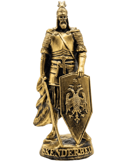 Skanderbeg Statue Gold (25 cm) - Gjergj Kastrioti Nationalheld - Albanien Shop