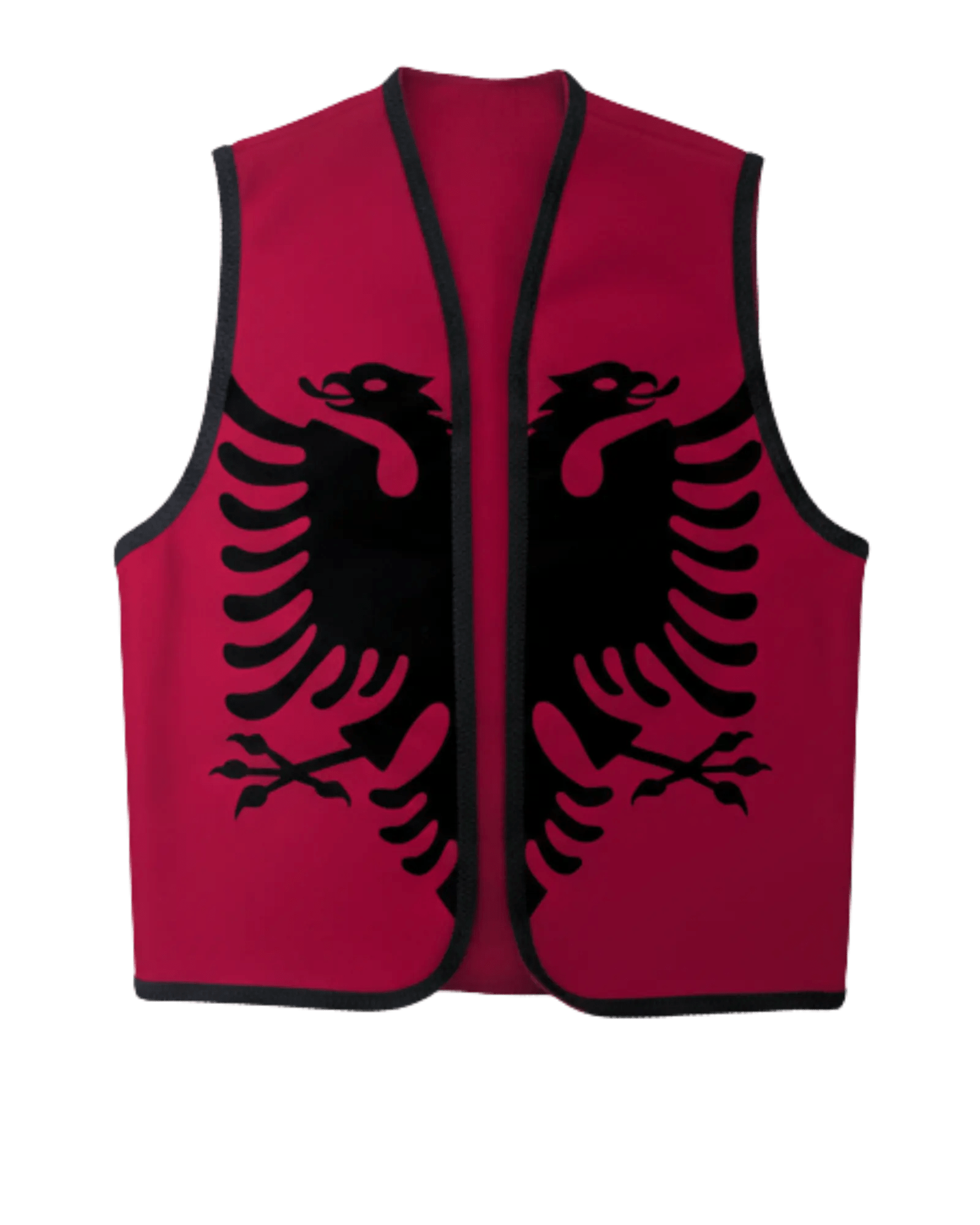 Traditionelle Weste Doppelkopfadler Rot Schwarz One Size - Albanien Shop