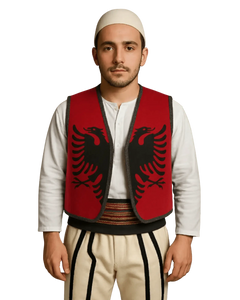 Traditionelle Weste Doppelkopfadler Rot Schwarz One Size