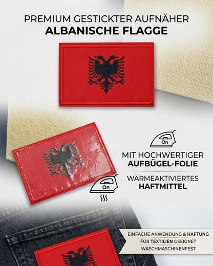 UCK Aufbuegel - Patch mit Doppeladler – Gestickter Aufnaeheer Kosovo | Rund & Wappen - Albanien Shop