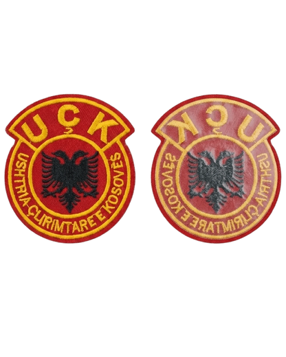 UCK Aufbuegel - Patch mit Doppeladler – Gestickter Aufnaeheer Kosovo | Rund & Wappen - Albanien Shop