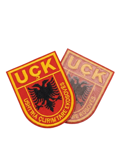 UCK Aufbuegel - Patch mit Doppeladler – Gestickter Aufnaeheer Kosovo | Rund & Wappen - Albanien Shop
