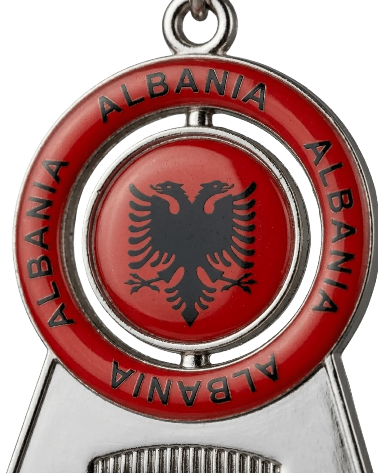 UÇK Flaschenöffner & Schlüsselanhänger – Drehbarer Spinner mit Wappen - Albanien Shop