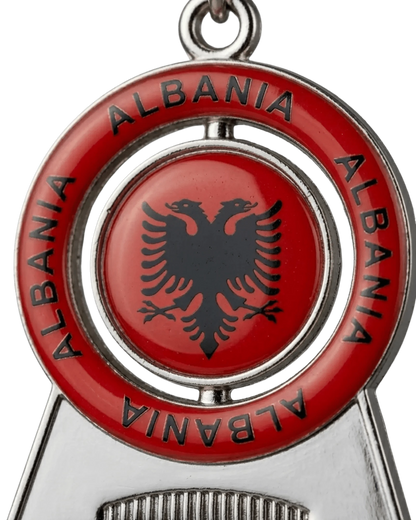 UÇK Flaschenöffner & Schlüsselanhänger – Drehbarer Spinner mit Wappen - Albanien Shop