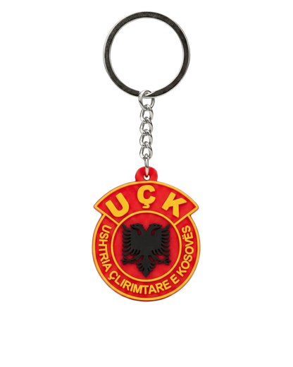 UÇK Gummi Schlüsselanhänger Soft PVC Anhänger mit UÇK Wappen in 3D Optik