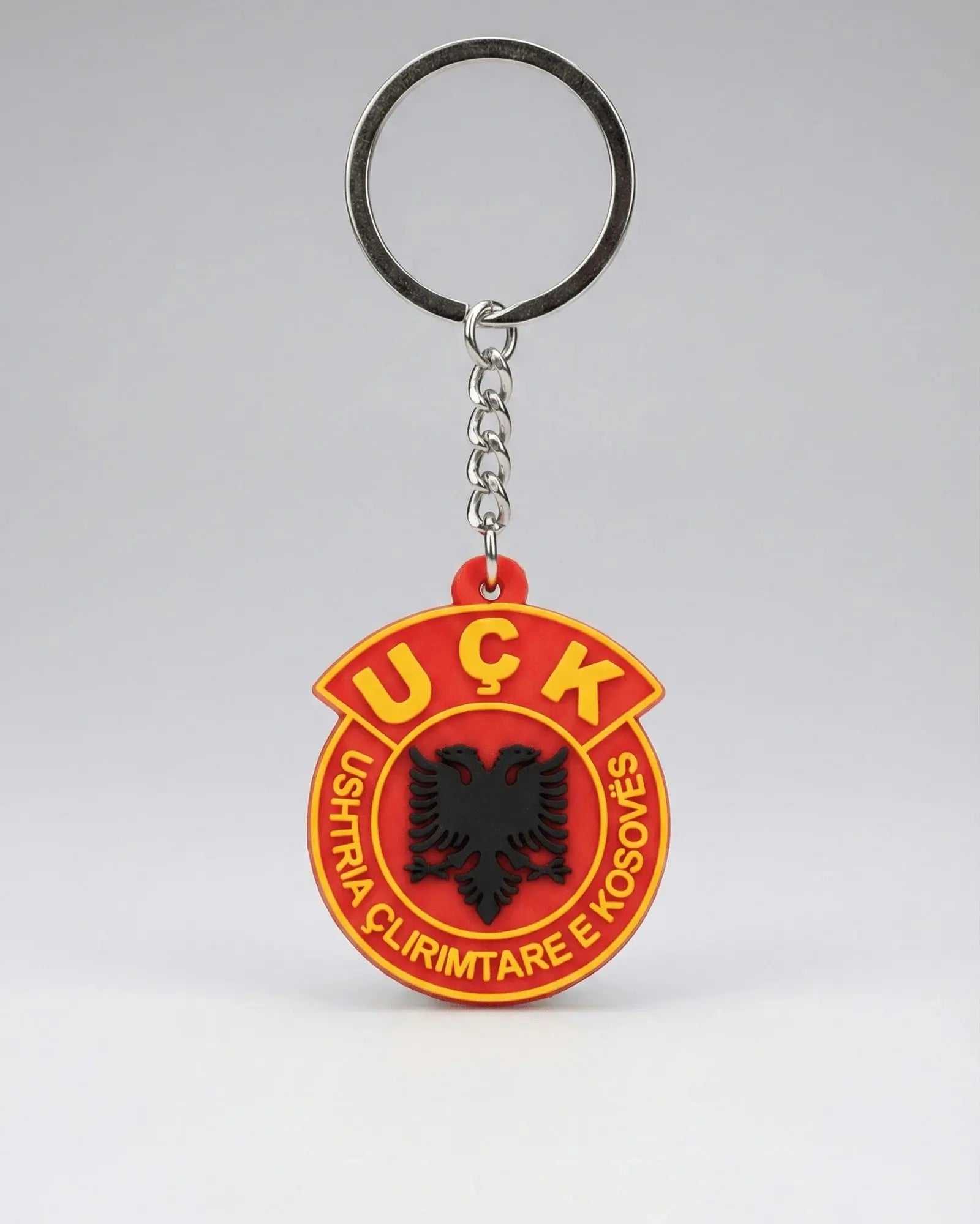 UÇK Gummi Schlüsselanhänger Soft PVC Anhänger mit UÇK Wappen in 3D Optik