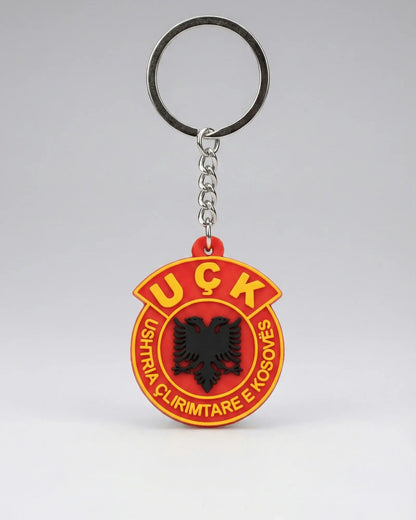 UÇK Gummi Schlüsselanhänger Soft PVC Anhänger mit UÇK Wappen in 3D Optik