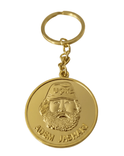 UCK Schlüsselanhänger - Adem Jashari - Albanischer Doppeladler - Gold Metall Anhänger - Albanien Shop